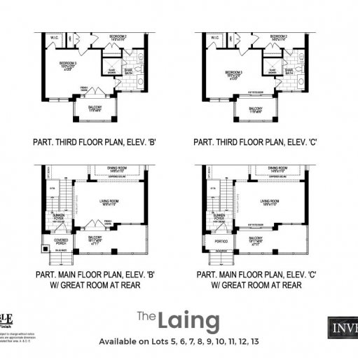laing floorplan elevation b c laing floorplan elevation b c