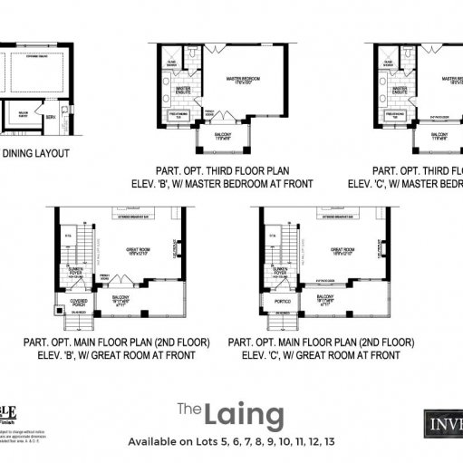 laing floorplan elevation b c option laing floorplan elevation b c option